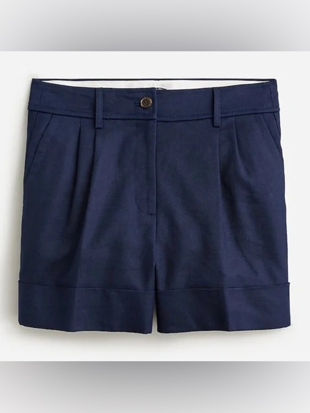 J. Crew Remi Linen Navy Pleated Women’s Shorts